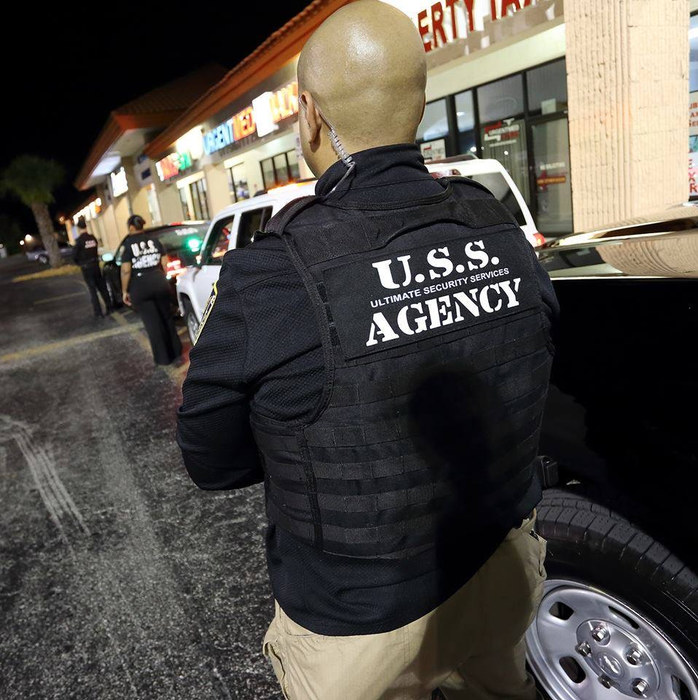 USS Agency officer on night retail patrol